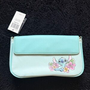 Disney Stitch Aqua Floral Wristlet